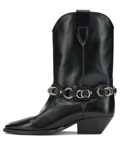Isabel Marant "Duerto" Cowboy Ankle Boots - Black