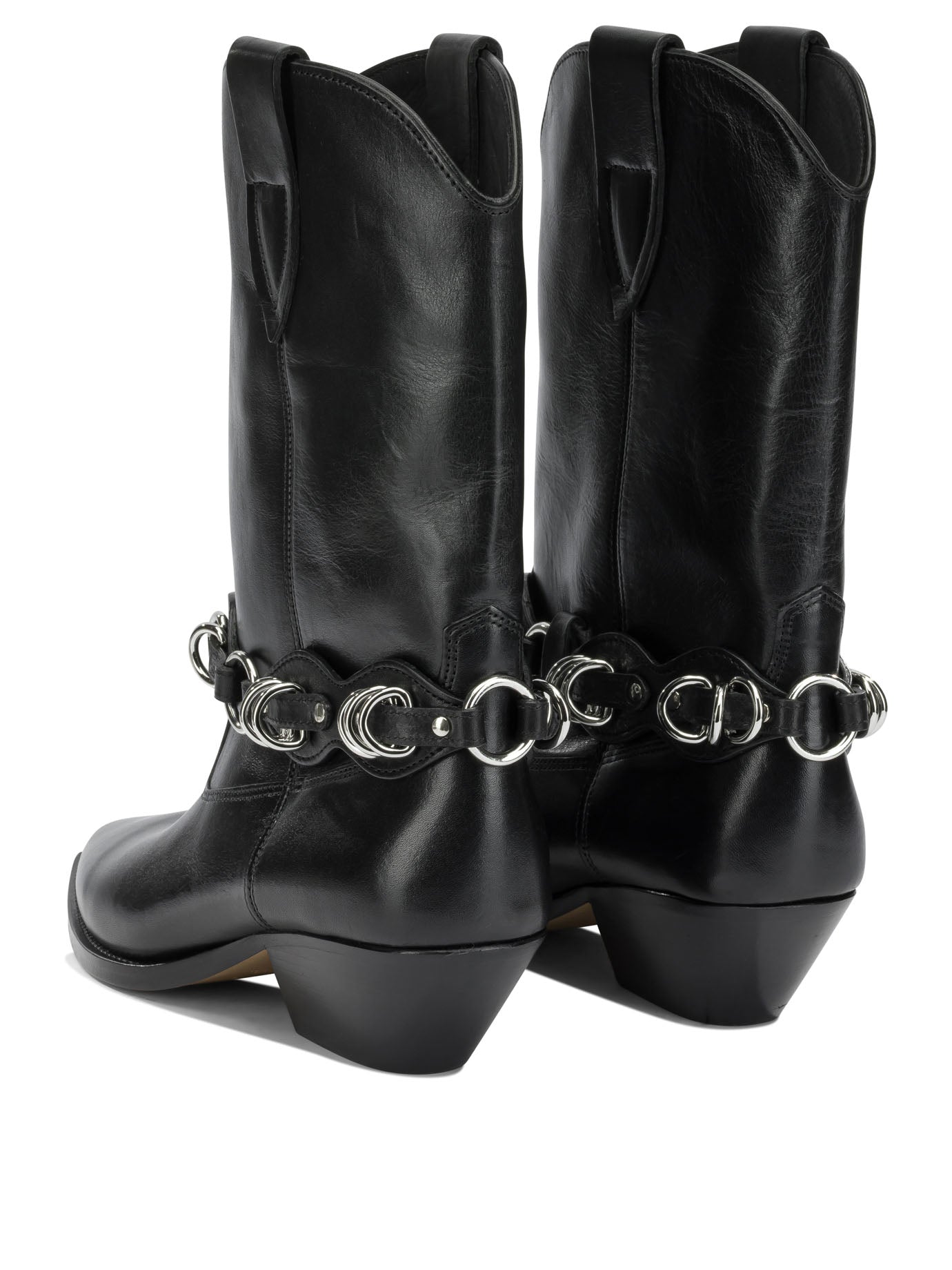 Isabel Marant "Duerto" Cowboy Ankle Boots - Black