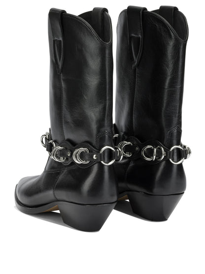 Isabel Marant "Duerto" Cowboy Ankle Boots - Black