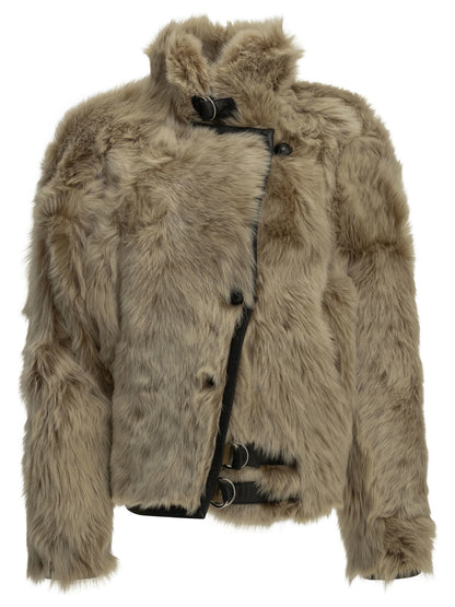 Isabel Marant "Roama" Shearling Jacket - Beige