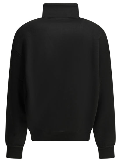 Jacquemus "Le Camionneur Gros Grain" Half Zip Sweatshirt - Black