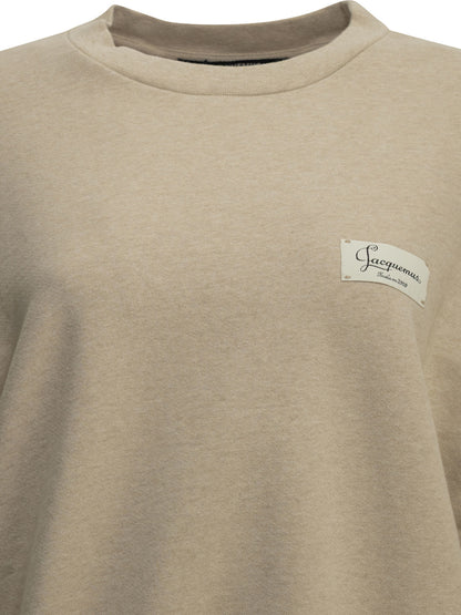 Jacquemus "Le Sweatshirt Montaigne" Crew-Neck Sweatshirt - Beige