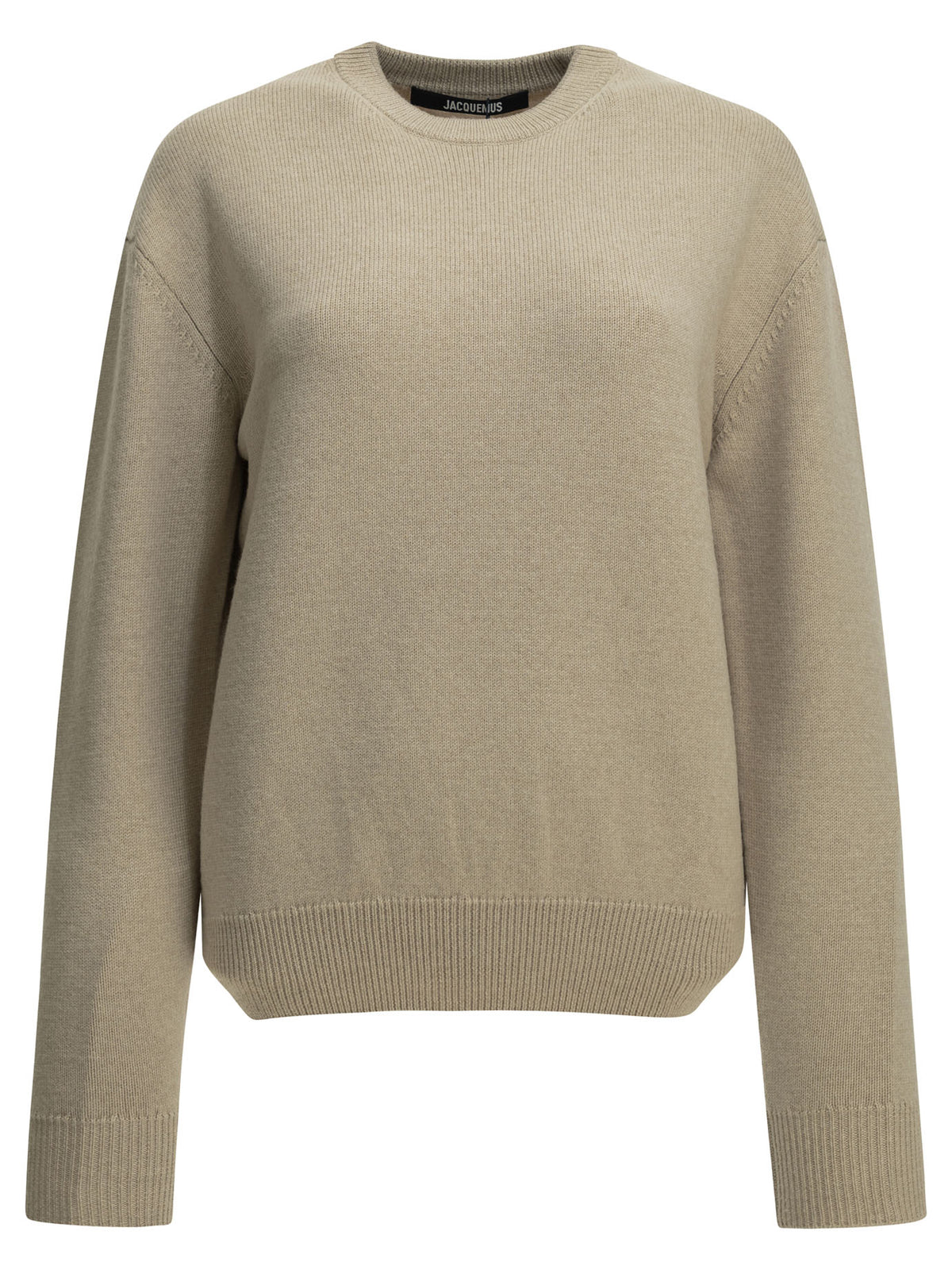 Jacquemus "La Maille Moulin" Crew-Neck Sweater - Beige