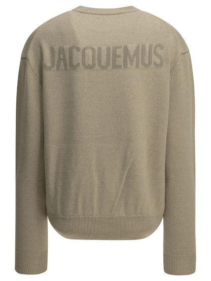 Jacquemus "La Maille Moulin" Crew-Neck Sweater - Beige