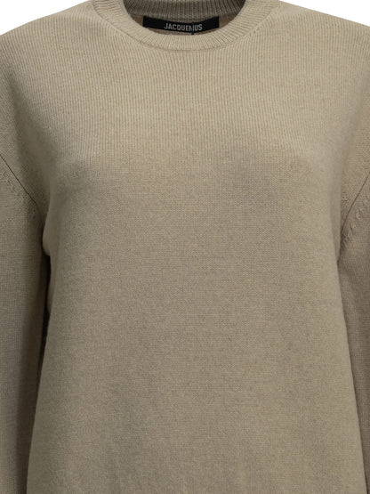 Jacquemus "La Maille Moulin" Crew-Neck Sweater - Beige