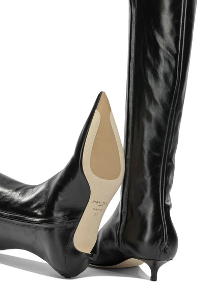 Jimmy Choo "Amis 35MM" Knee-High Boots - Black