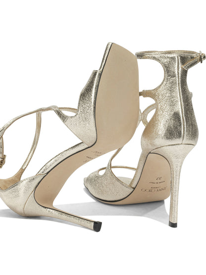 Jimmy Choo "Azia 95MM" heeled sandals - Gold