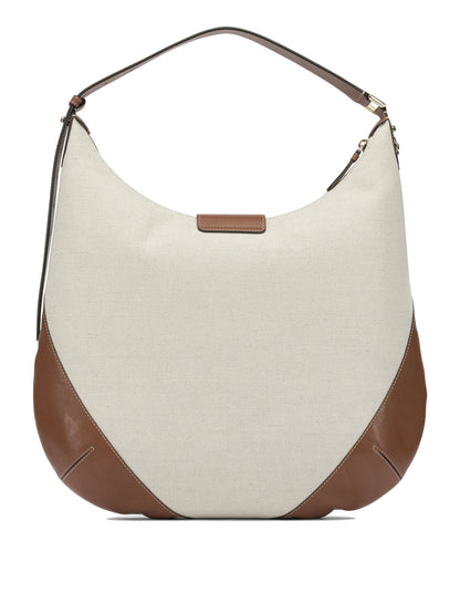 Jimmy Choo "Bar Hobo" Large Shoulder Bag - Beige