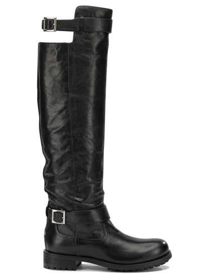 Jimmy Choo "Biker" Knee-High Boots - Black