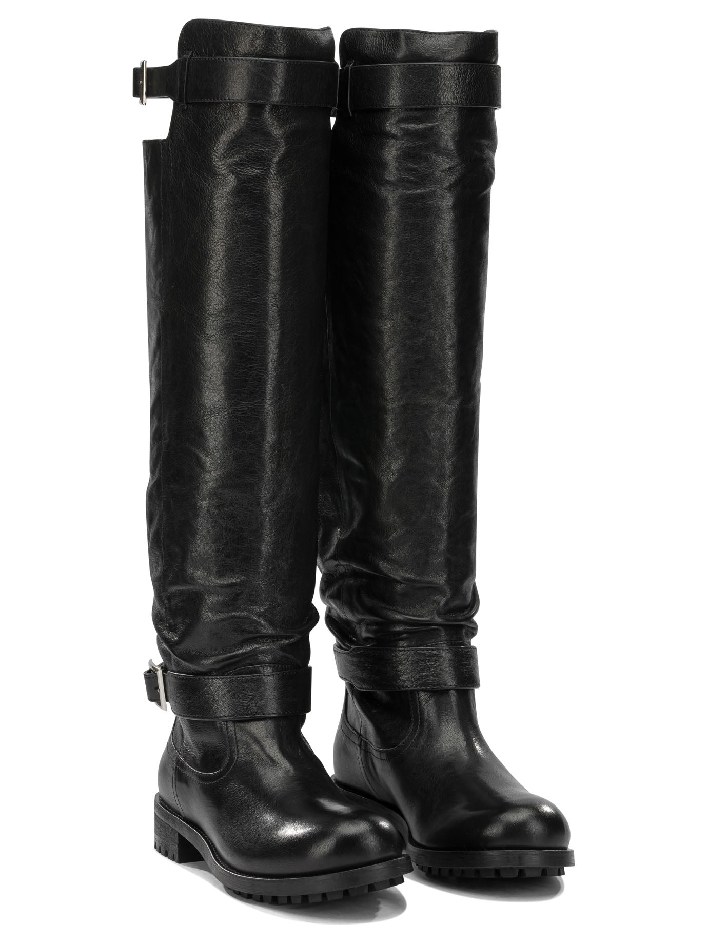 Jimmy Choo "Biker" Knee-High Boots - Black