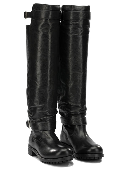 Jimmy Choo "Biker" Knee-High Boots - Black
