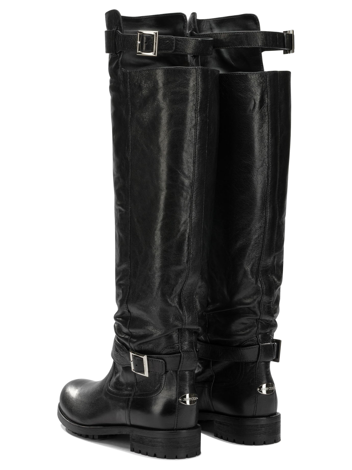 Jimmy Choo "Biker" Knee-High Boots - Black