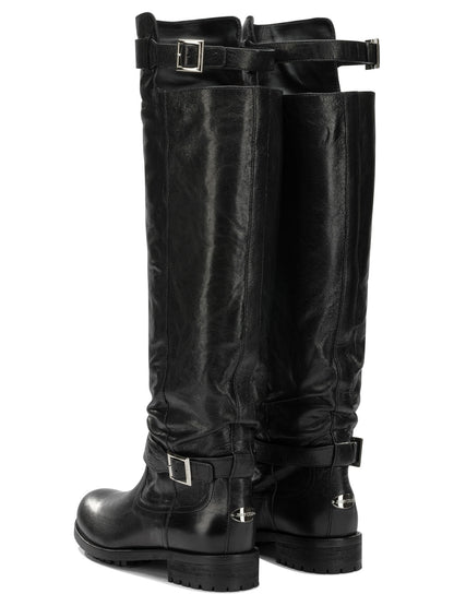 Jimmy Choo "Biker" Knee-High Boots - Black