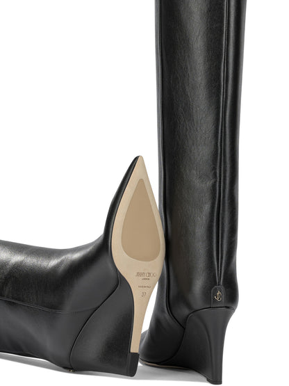 Jimmy Choo "Blake 85MM" Knee-High Boots - Black