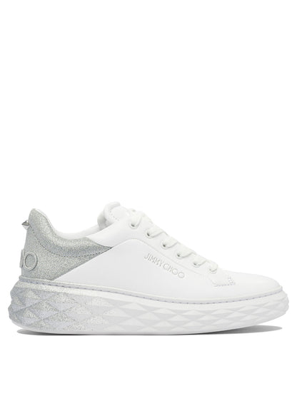 Jimmy Choo "Diamond Maxi F II" Low Top Sneakers - White