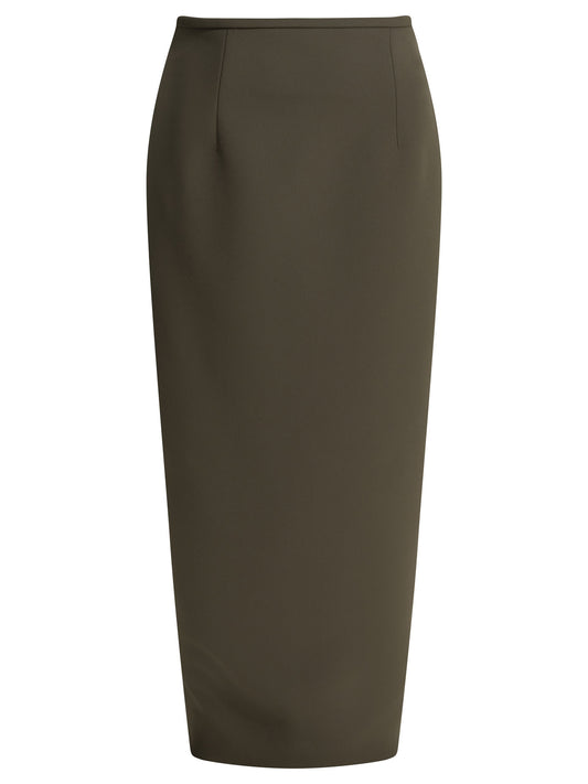 Khaite "Winton" Long Skirt - Brown