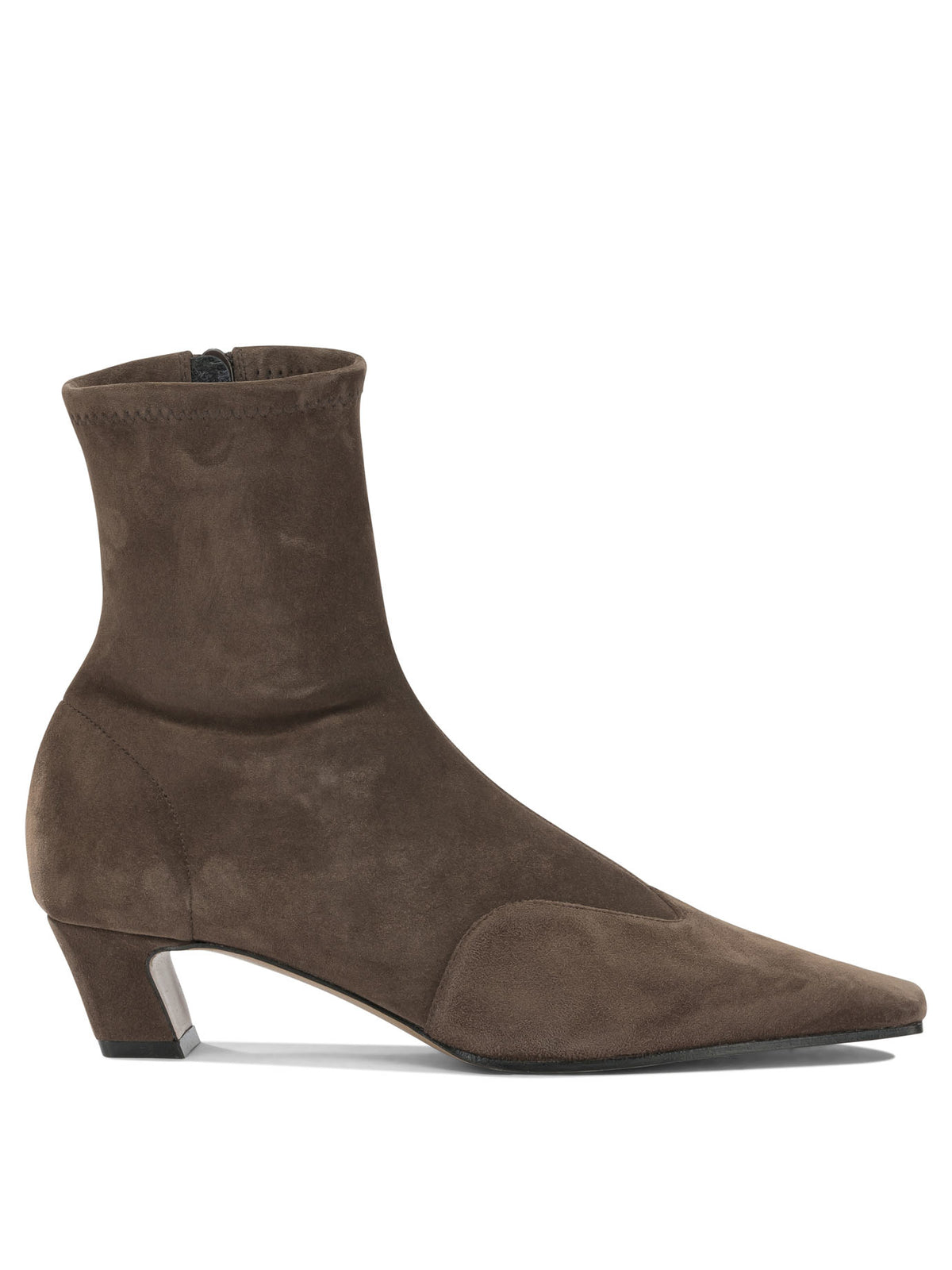 Khaite "Nevada Stretch 40MM" Ankle Boots with Zipper - Brown
