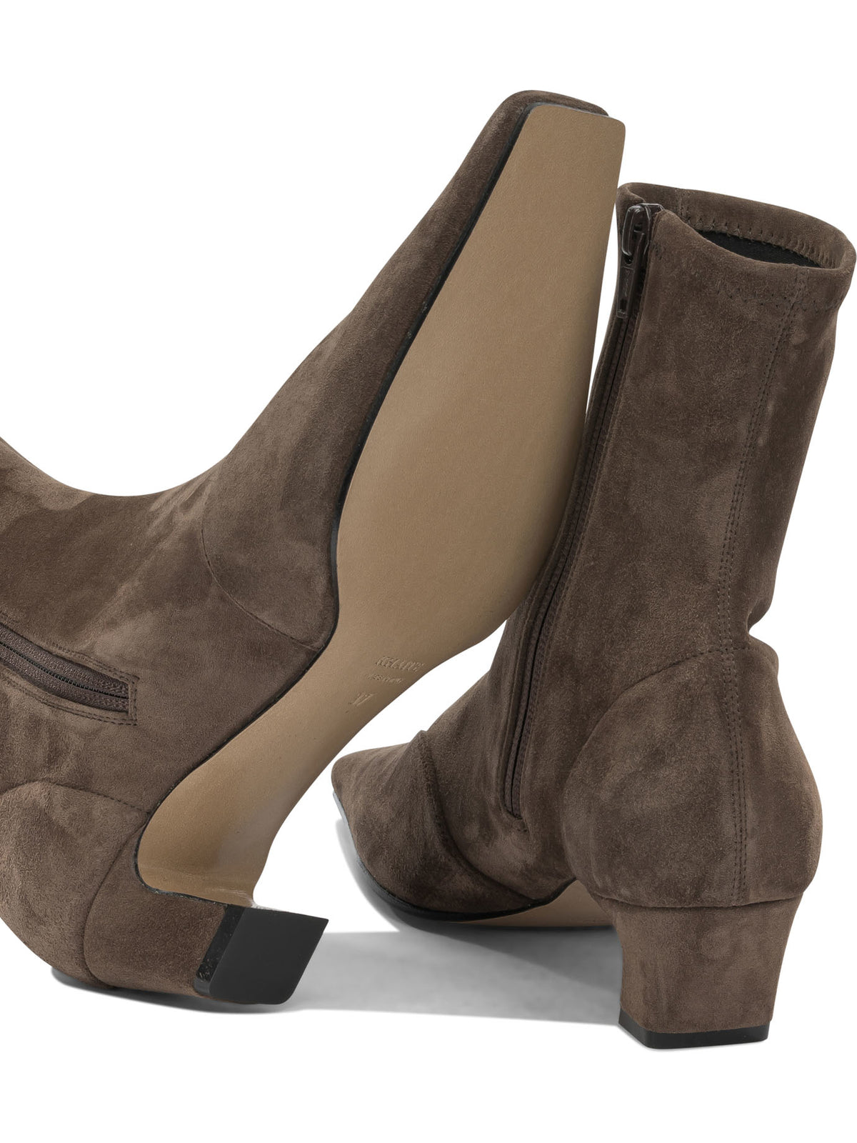 Khaite "Nevada Stretch 40MM" Ankle Boots with Zipper - Brown