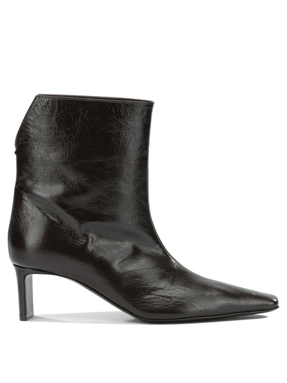 Khaite "Ona 55MM" Pull-On Ankle Boots - Brown