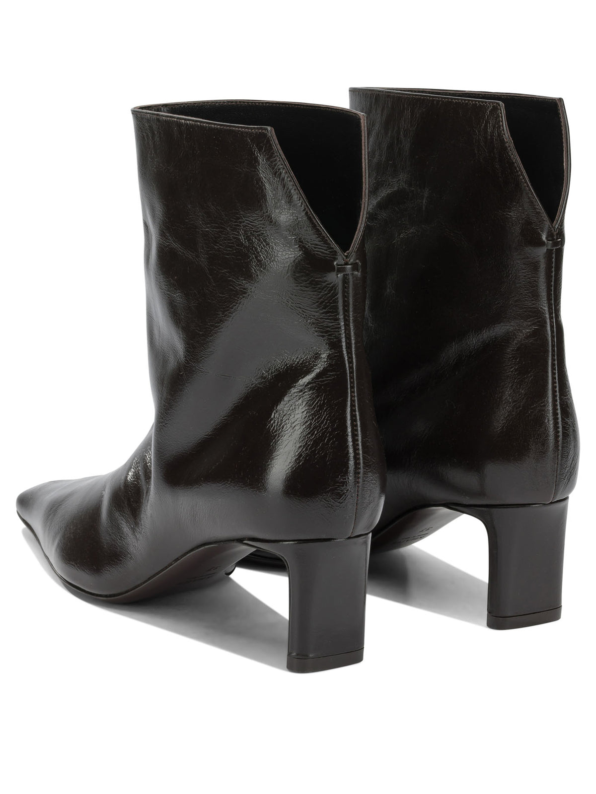 Khaite "Ona 55MM" Pull-On Ankle Boots - Brown