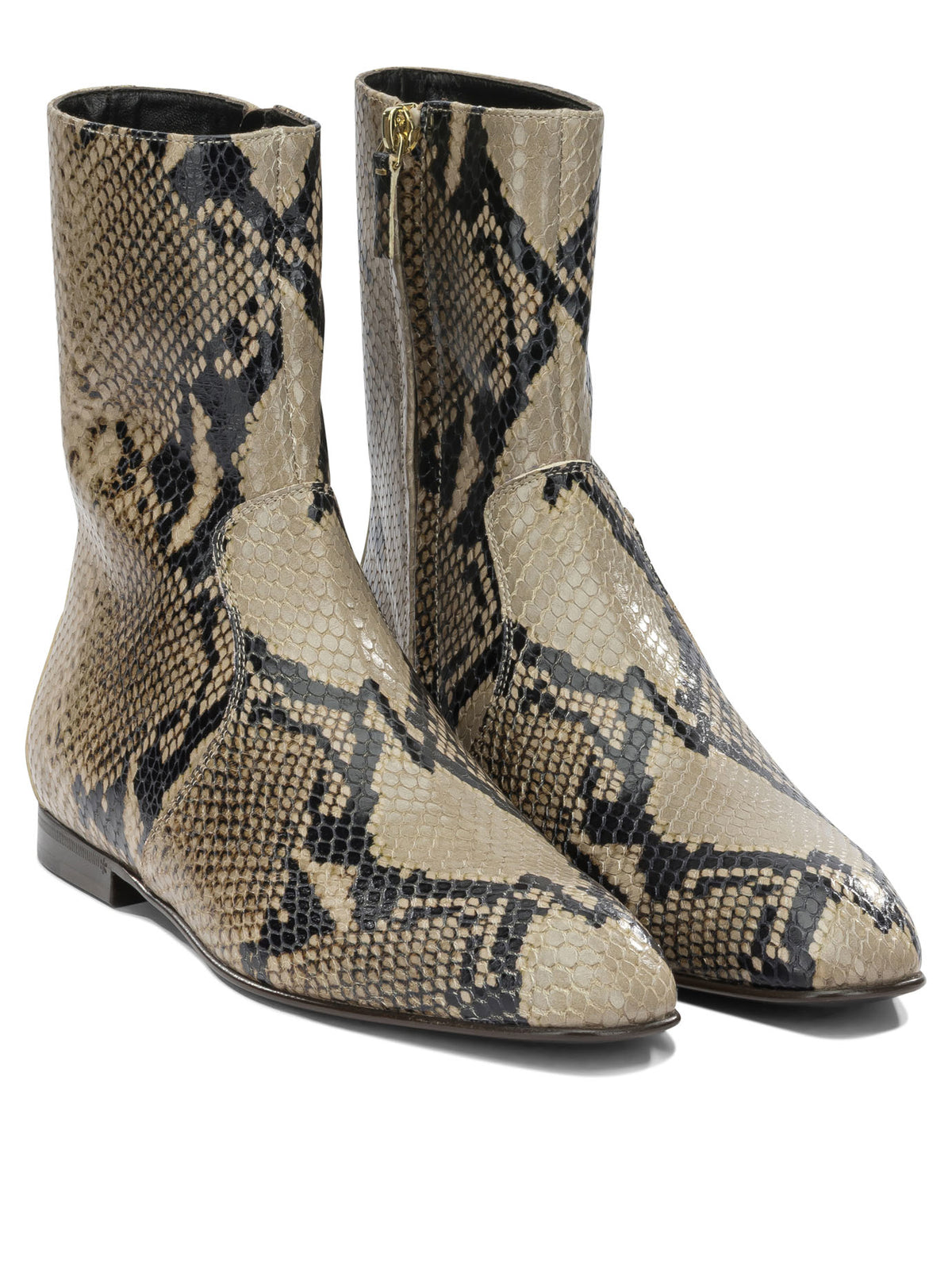Khaite "Colt" Ankle Boots with Zipper - Brown