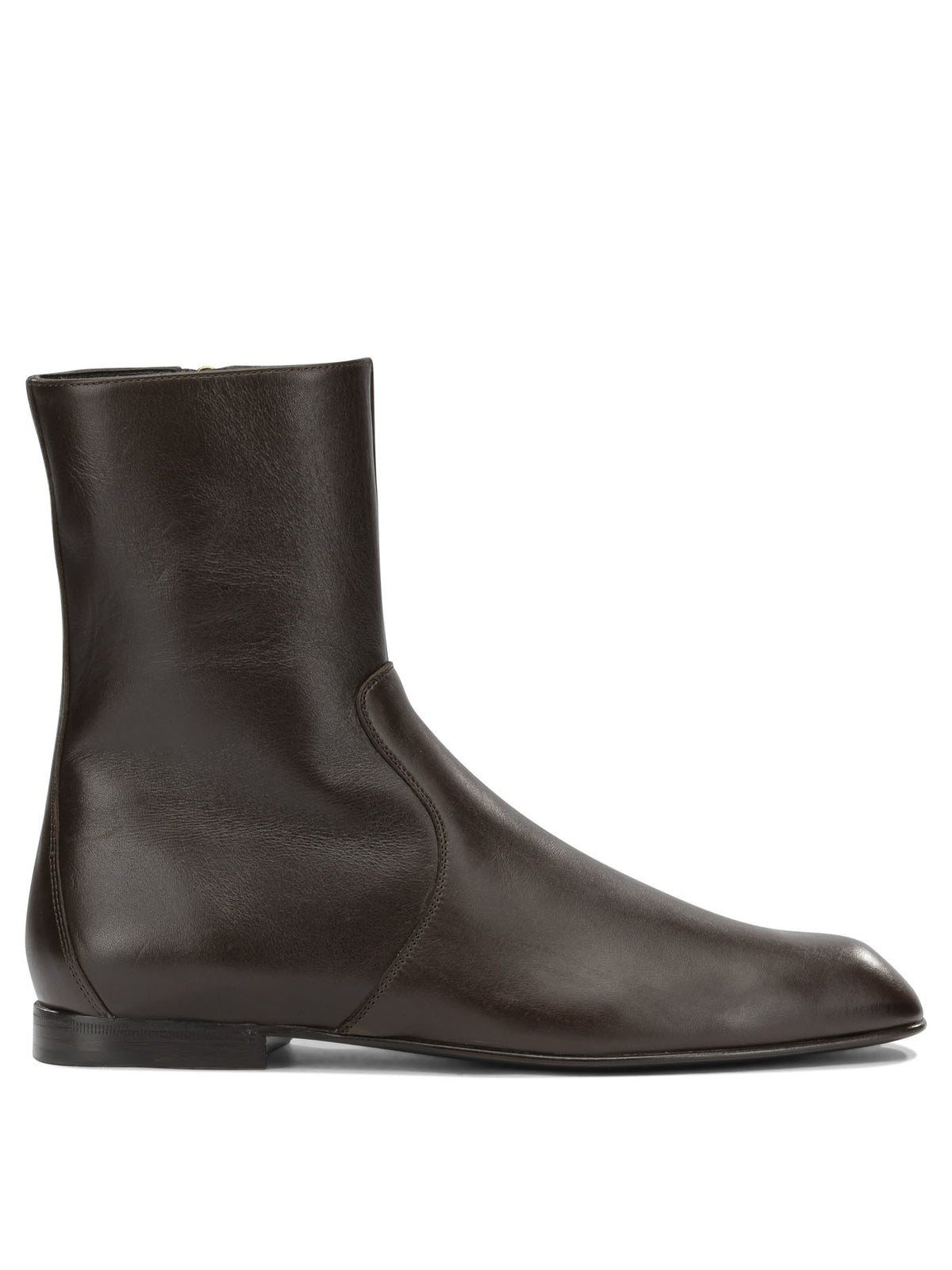 Khaite "Colt" Ankle Boots with Zipper - Brown