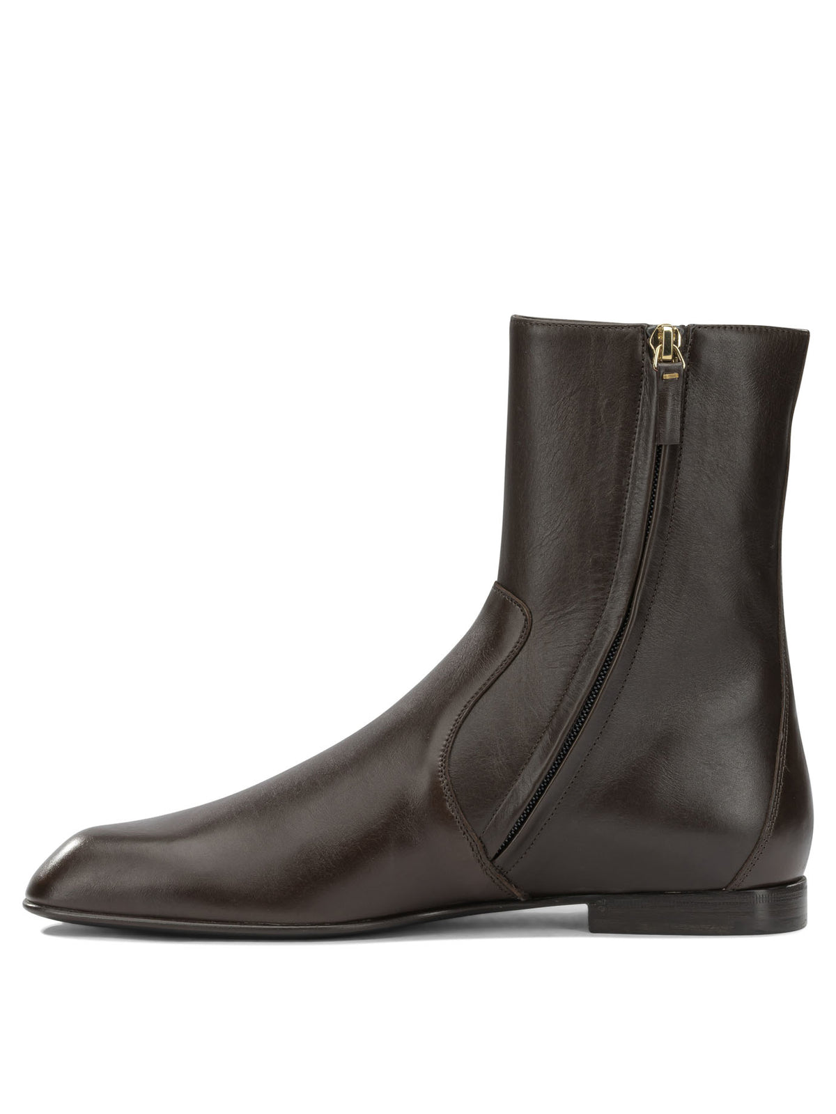 Khaite "Colt" Ankle Boots with Zipper - Brown