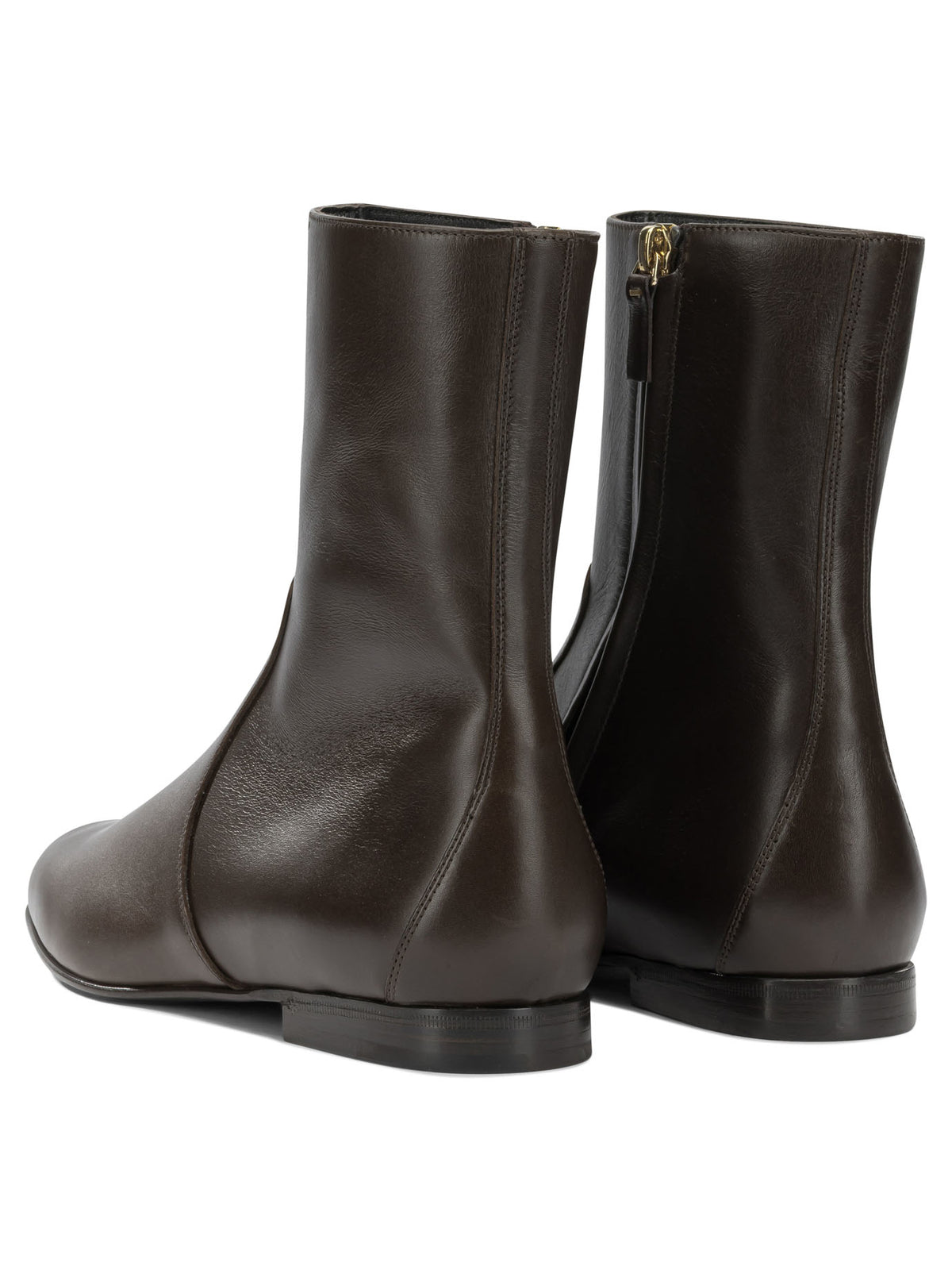 Khaite "Colt" Ankle Boots with Zipper - Brown