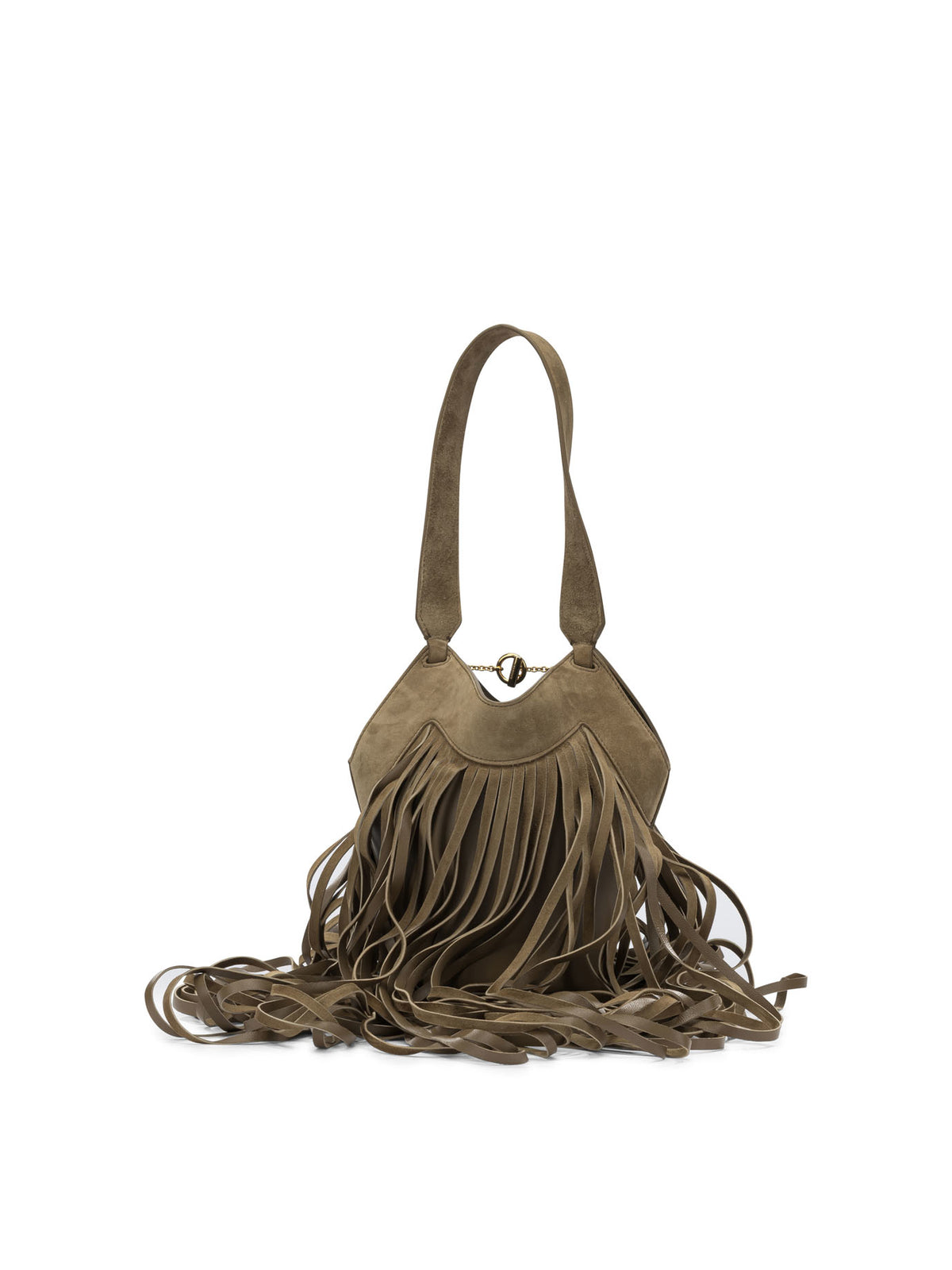 Khaite "Nano Lotus Fringe" Small Shoulder Bag - Brown