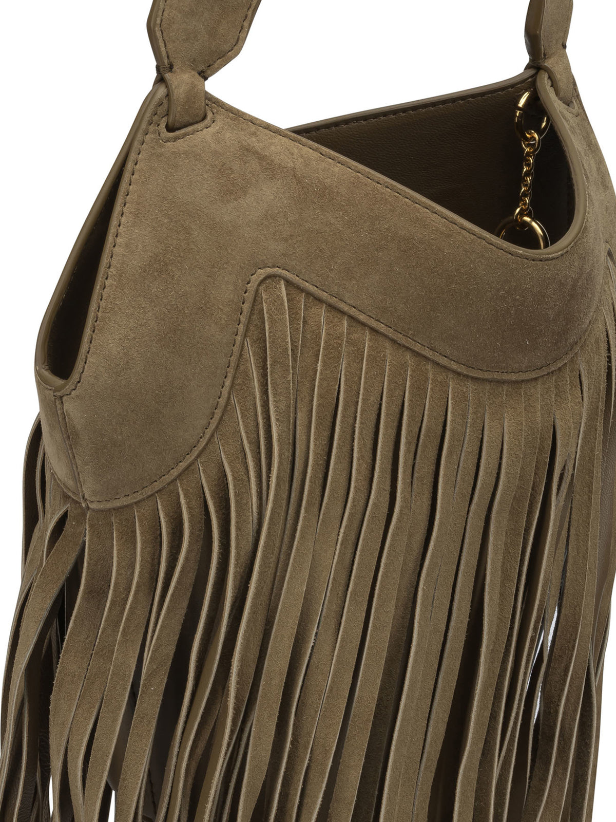 Khaite "Nano Lotus Fringe" Small Shoulder Bag - Brown