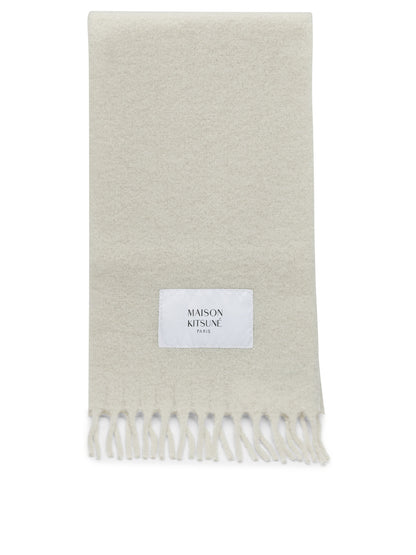 Maison Kitsuné Alpaca Fringed Scarf - Beige