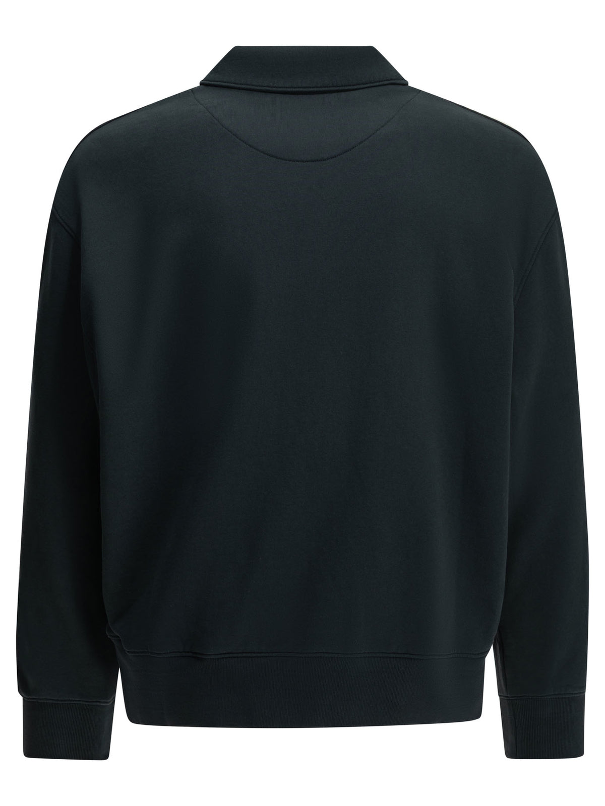 Maison Kitsuné "Profile Fox" Polo-Collar Sweatshirt - Blue