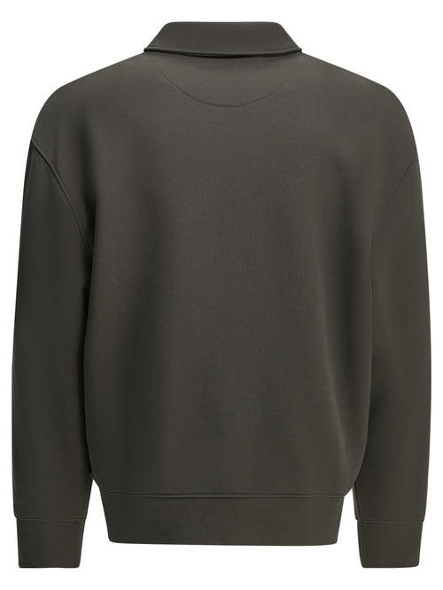 Maison Kitsuné "Chillax Fox" Polo-Collar Sweatshirt - Grey