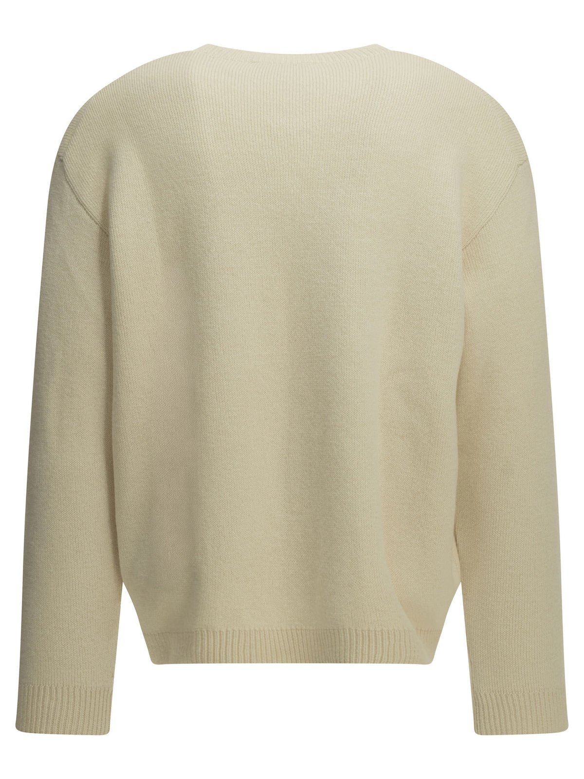 Maison Kitsuné "Fox Head Milano" Crew-Neck Sweater - White