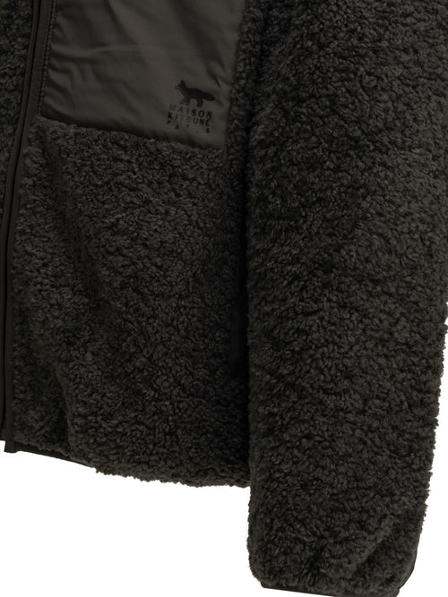 Maison Kitsuné Fleece Jacket with Logo - Grey