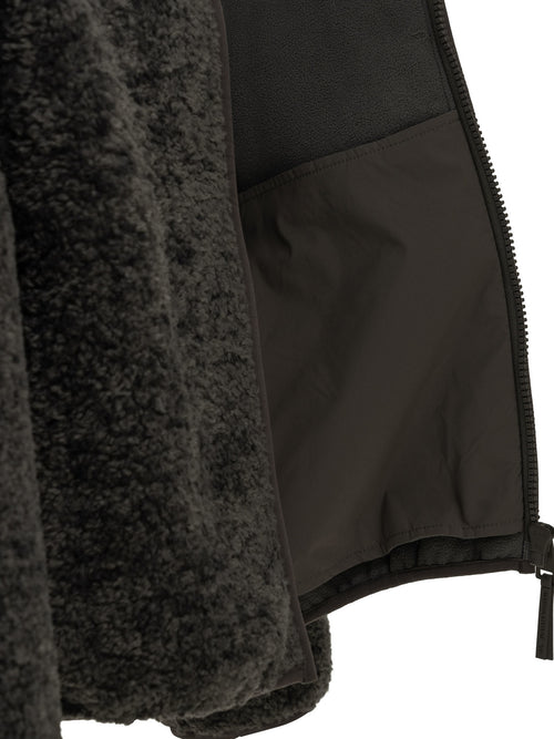 Maison Kitsuné Fleece Jacket with Logo - Grey