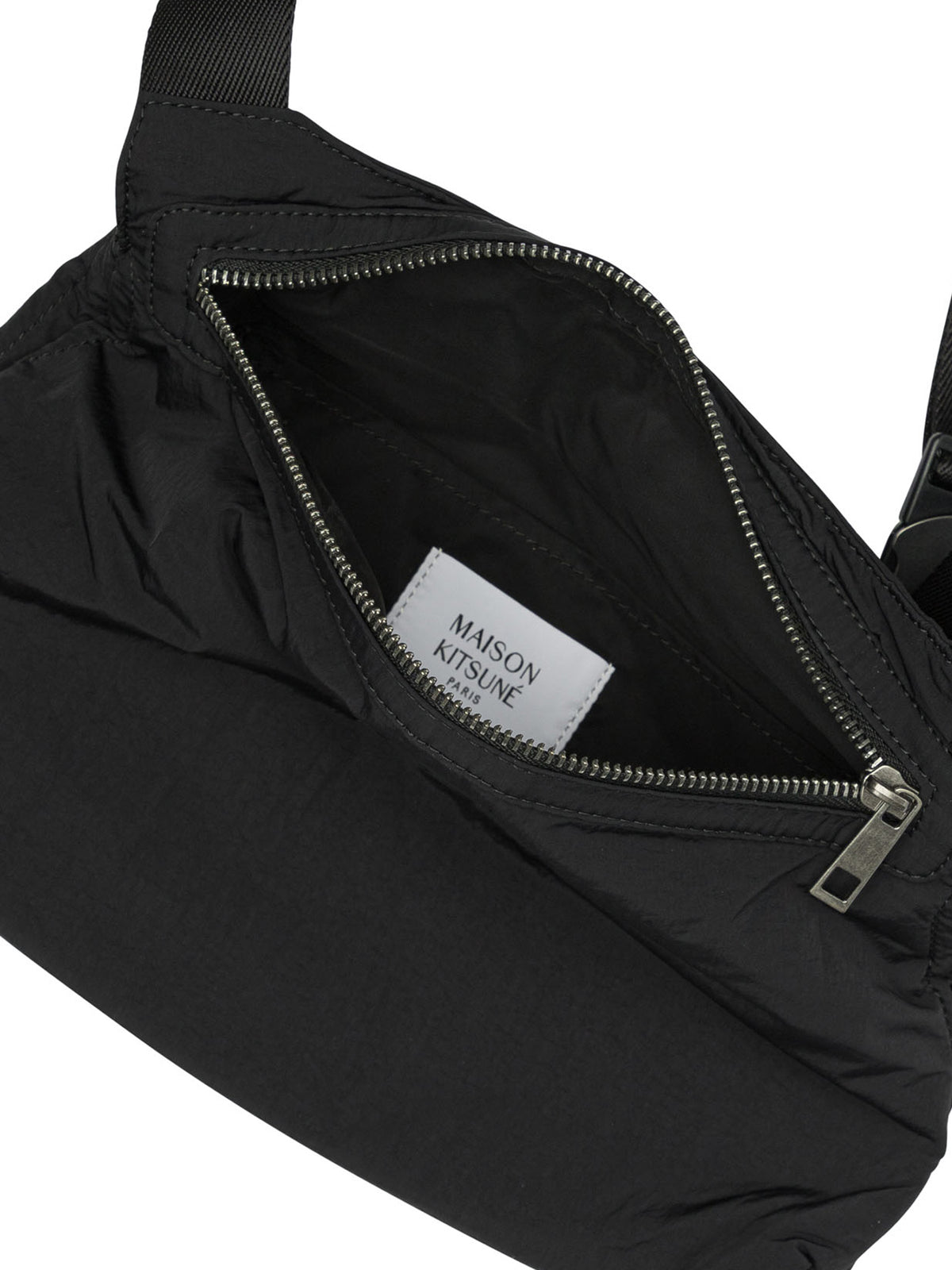 Maison Kitsuné Medium Nylon Shoulder Bag - Black