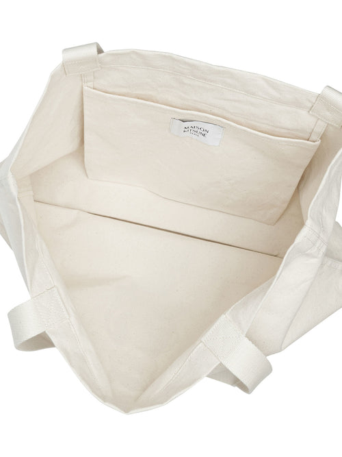 Maison Kitsuné "Weekend Fox" Large Shoulder Bag - Beige