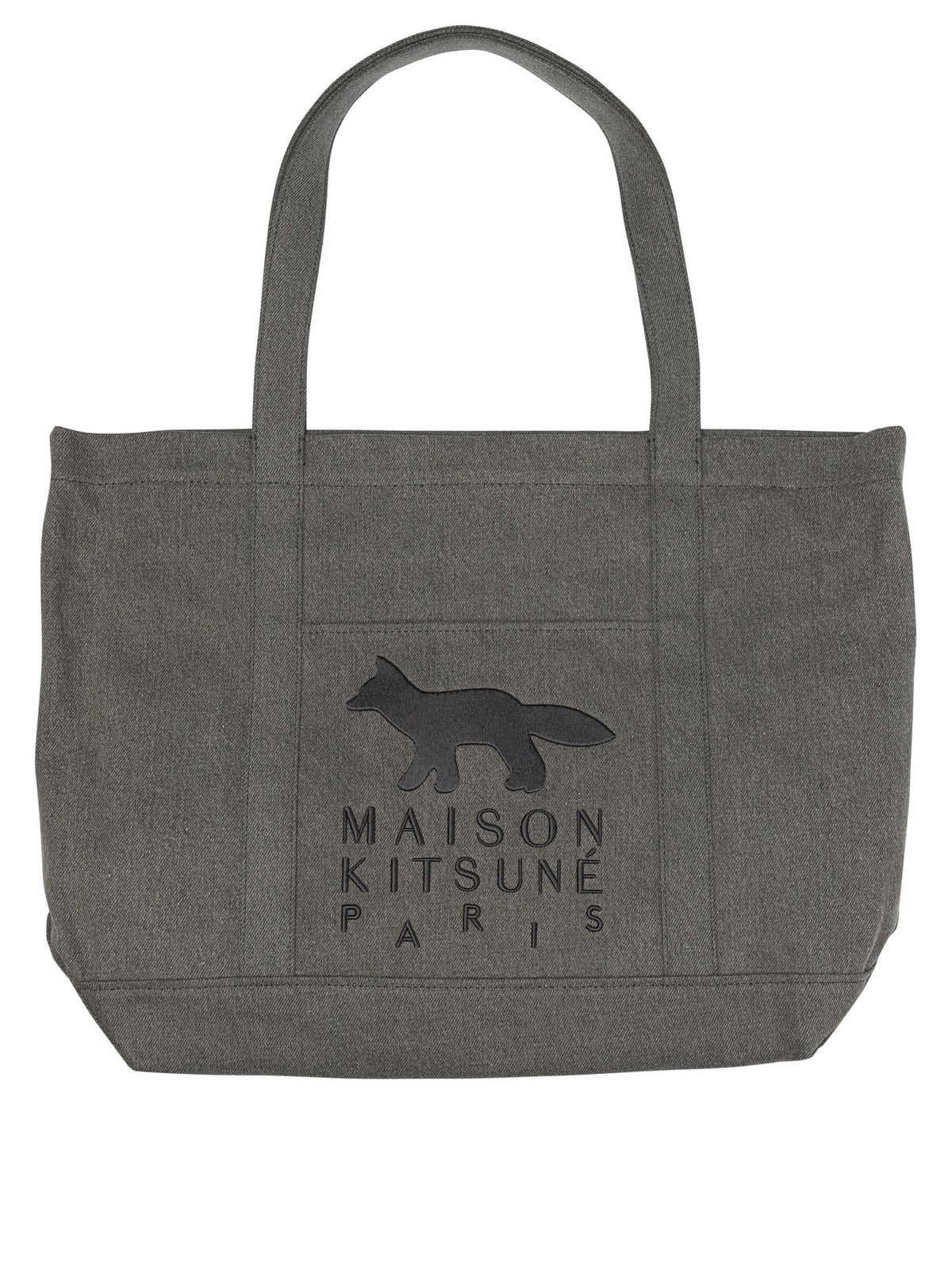 Maison Kitsuné "Profile Fox" Large Shoulder Bag - Black
