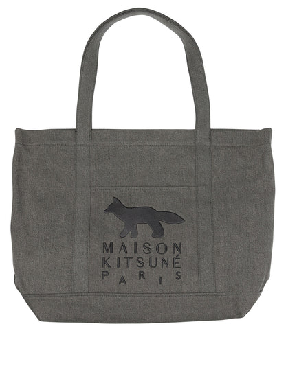 Maison Kitsuné "Profile Fox" Large Shoulder Bag - Black