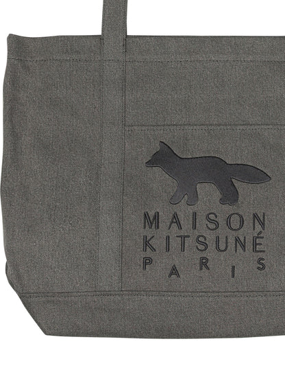 Maison Kitsuné "Profile Fox" Large Shoulder Bag - Black