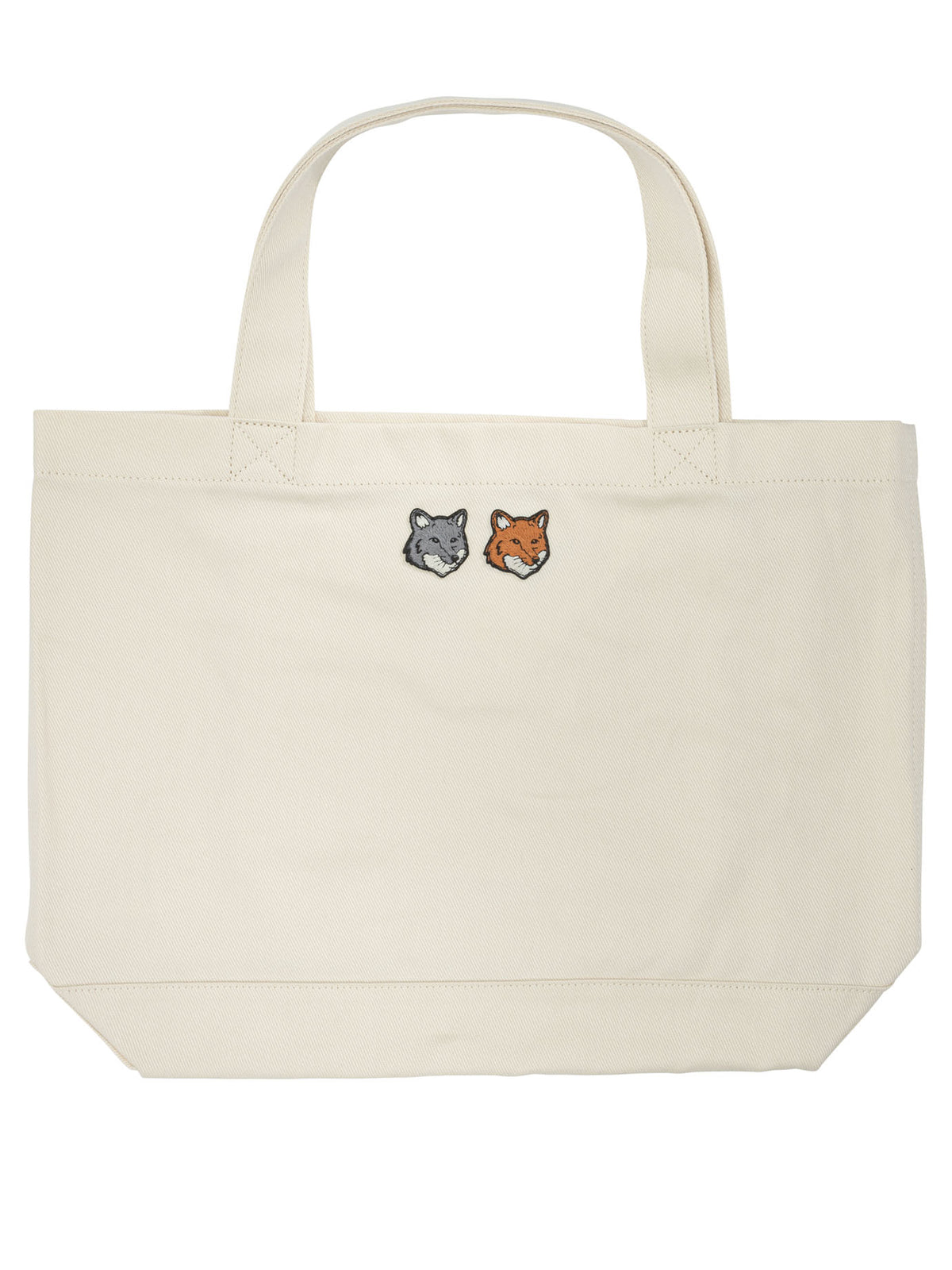 Maison Kitsuné "Double Fox Head" Large Handbag - Beige