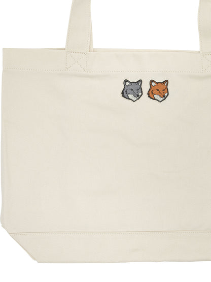 Maison Kitsuné "Double Fox Head" Large Handbag - Beige