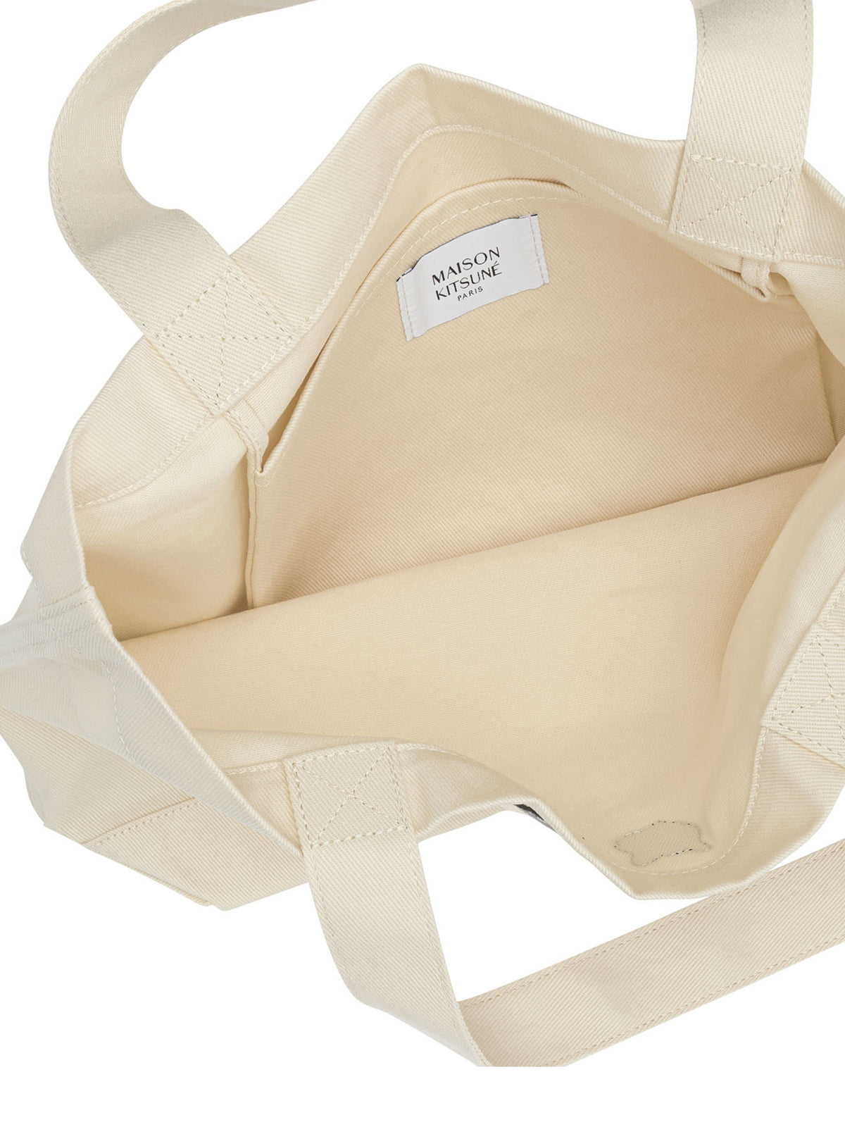 Maison Kitsuné "Double Fox Head" Large Handbag - Beige