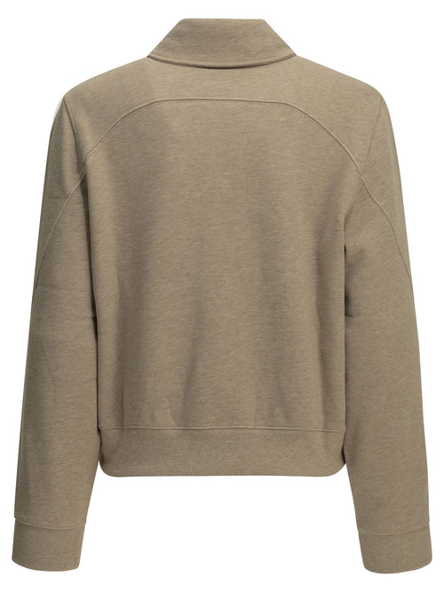 Maison Kitsuné "Baby Fox" Polo-Collar Sweatshirt - Beige