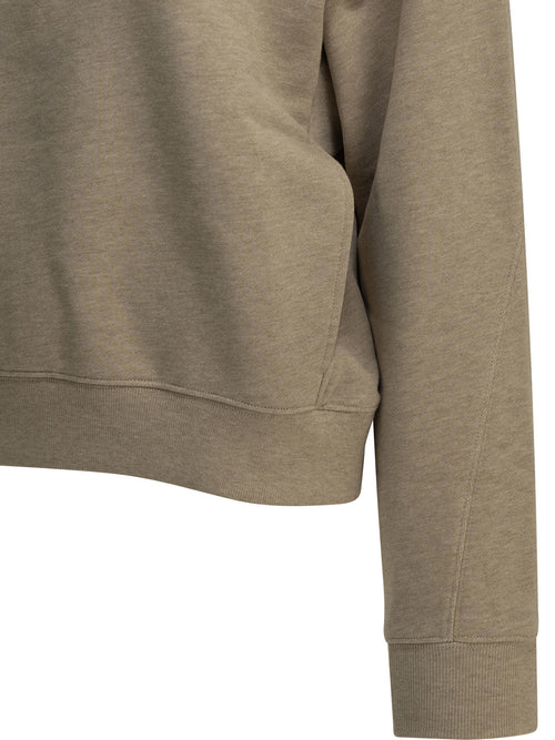 Maison Kitsuné "Baby Fox" Polo-Collar Sweatshirt - Beige