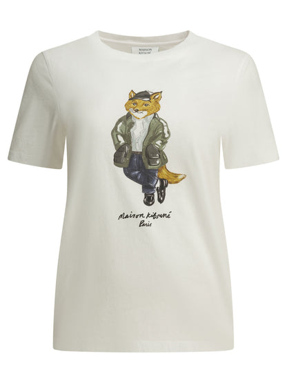 Maison Kitsuné "Weekend Fox" Crew-Neck T-Shirt - White