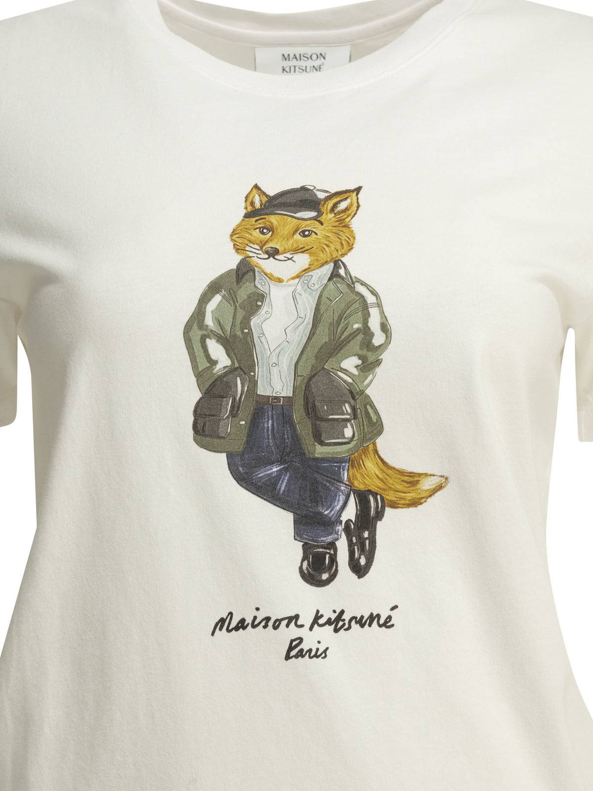 Maison Kitsuné "Weekend Fox" Crew-Neck T-Shirt - White