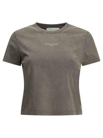 Maison Kitsuné "Faded" Crew-Neck T-Shirt - Grey