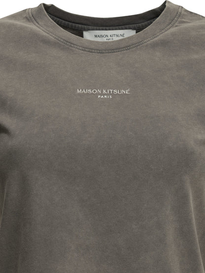 Maison Kitsuné "Faded" Crew-Neck T-Shirt - Grey
